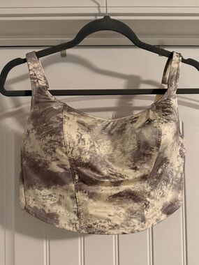 PINK Victoria's Secret Satin Tie-Dye Corset Top - Cream & Taupe